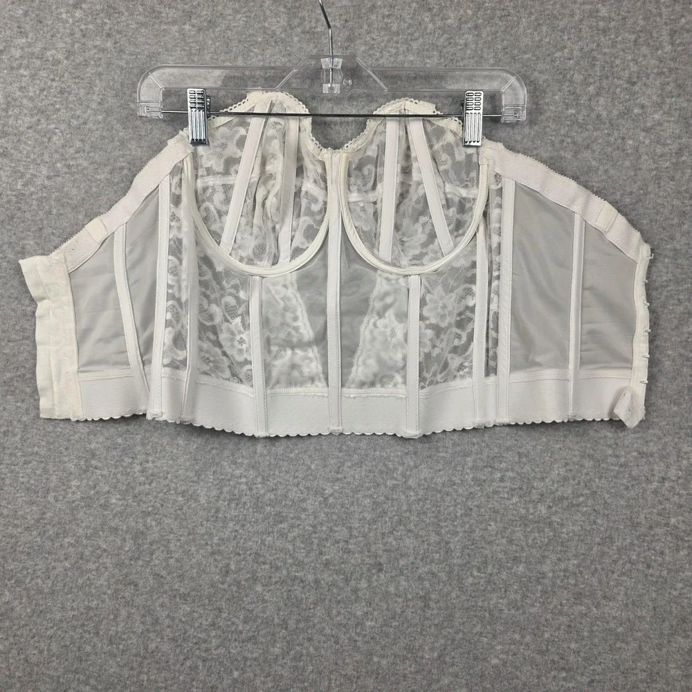 Goddess Bustier Corset Womens 34DD White Lace Overbust Longline Bridal Lingerie - Picture 5 of 10